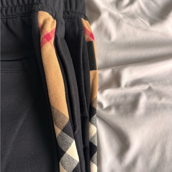 Burberry Stephan Check Trim Black Cotton Joggers Women’s Size Small - Picture 7 of 7